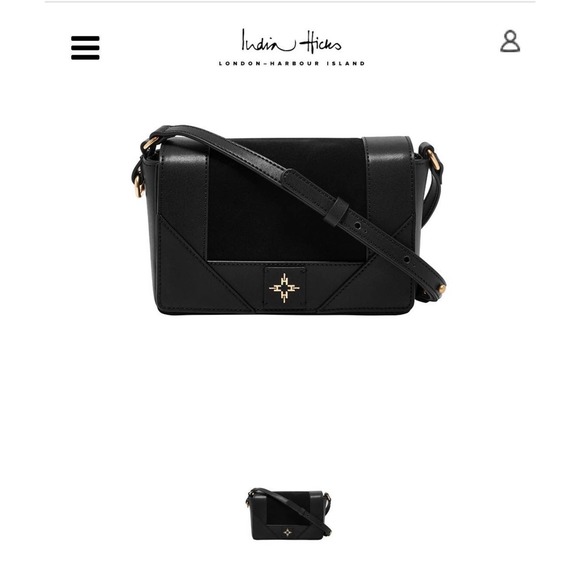 India Hicks Black suede/leather Dressage crossbody purse  India Hicks Dressage Crossbody